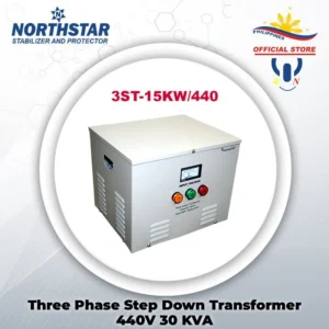 NORTHSTAR Three Phase Step Down Transformer for Servo AVR 380 In 440V Out 15KVA 3ST-15KW/440