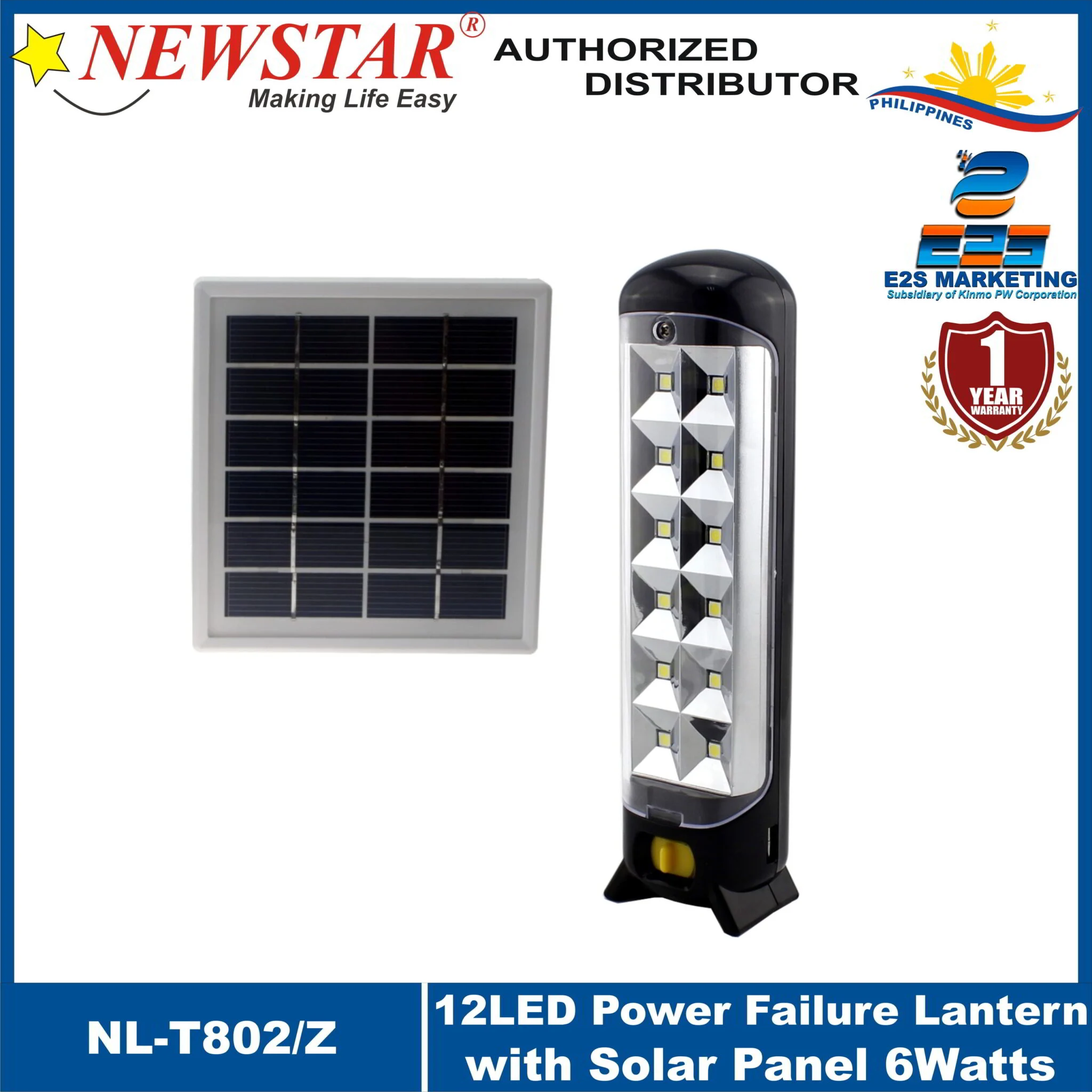 Newstar 12 LED Power Failure Light with Solar Panel NL-T802/Z