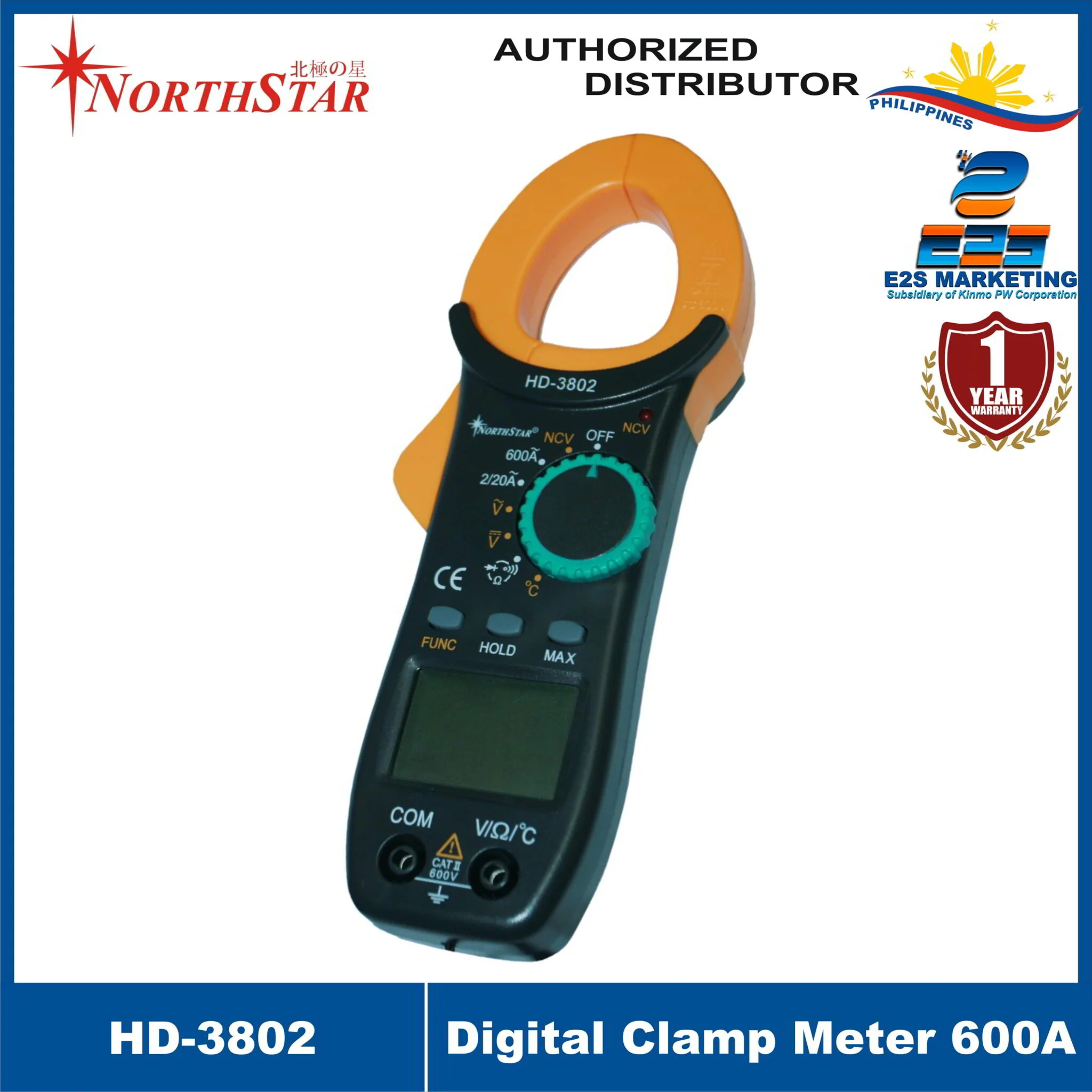 Northstar Digital Clamp Meter 600A HD-3802