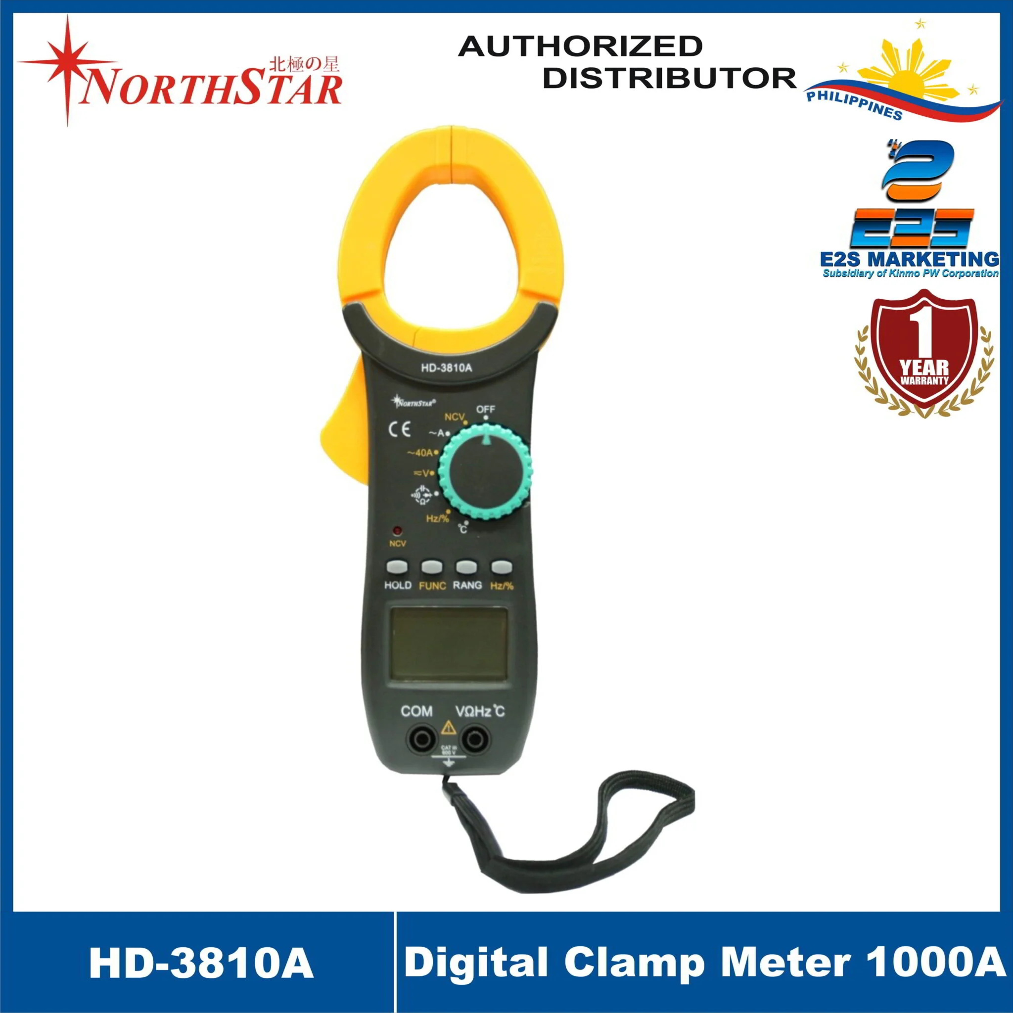 Northstar Digital Clamp Meter 1000A HD-3810A