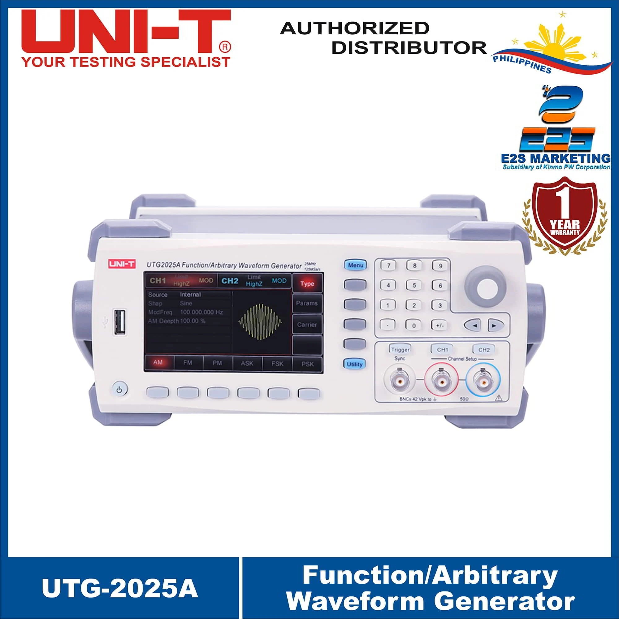 UNI-T Function / Arbitrary Waveform Generator 25mhz UTG-2025A