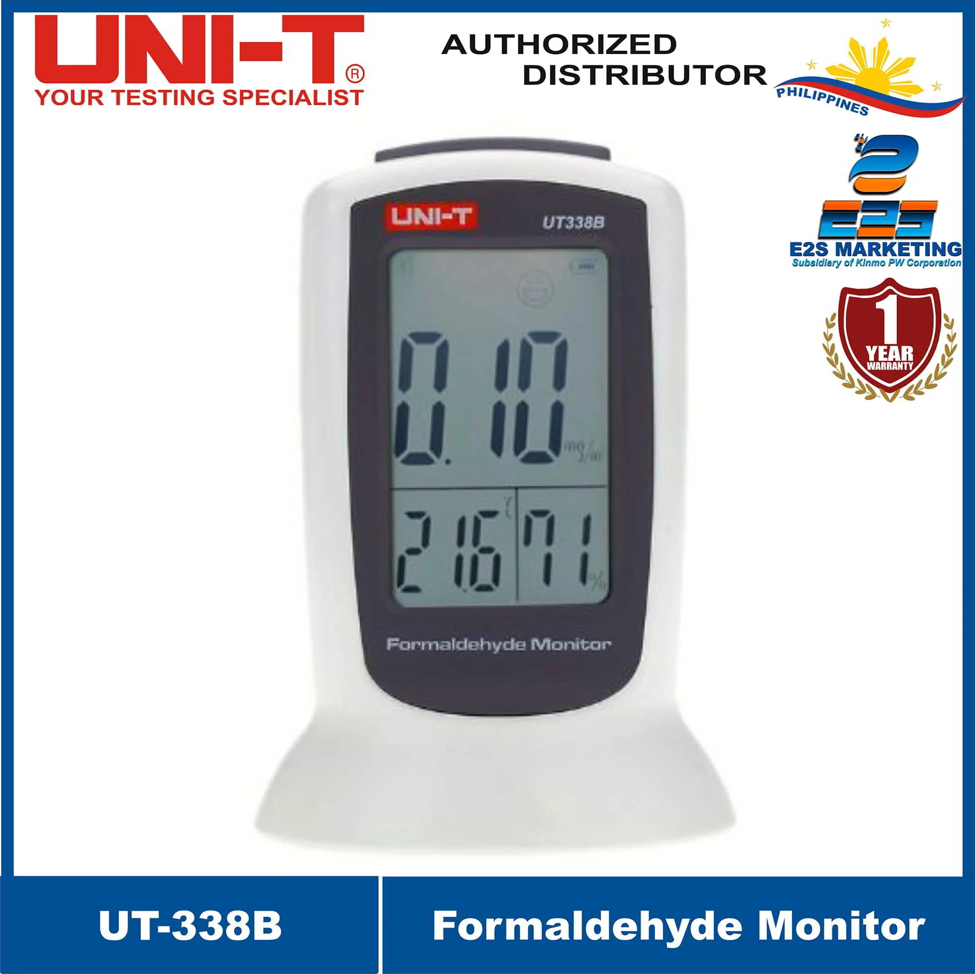 UNI-T Home Use Mini Formaldehyde Monitor Detector w/ Temperature & Humidity Function UT-338B