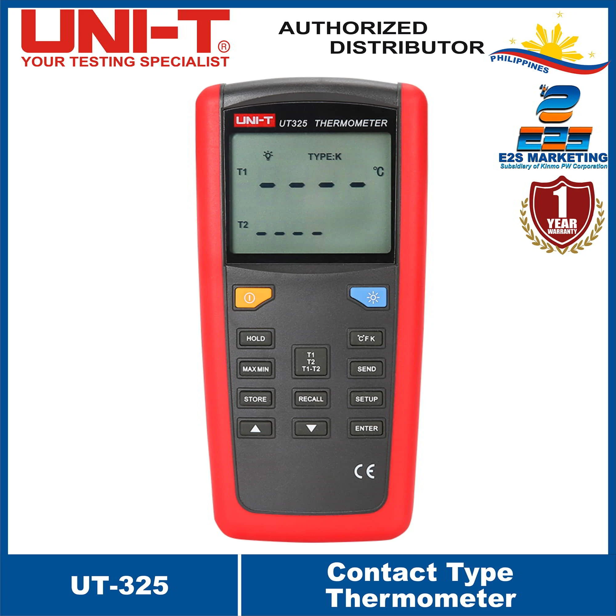 UNI-T UT325 Contact Type Thermometer Single or Dual Input, Temperature Measurement UT-325