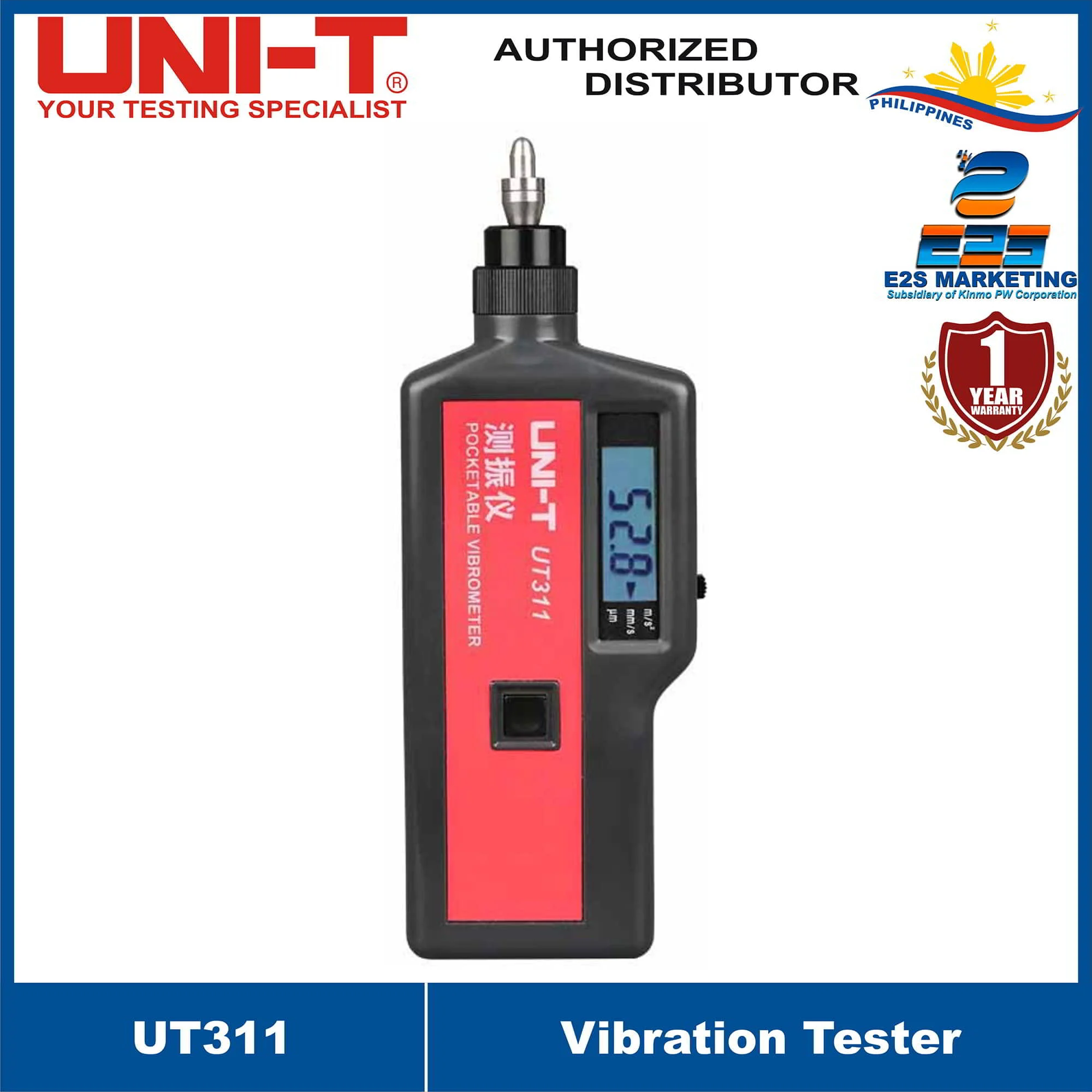 UNI-T UT311 Pocketable Vibrometer, Measures Acceleration, Velocity, Displacement UT-311