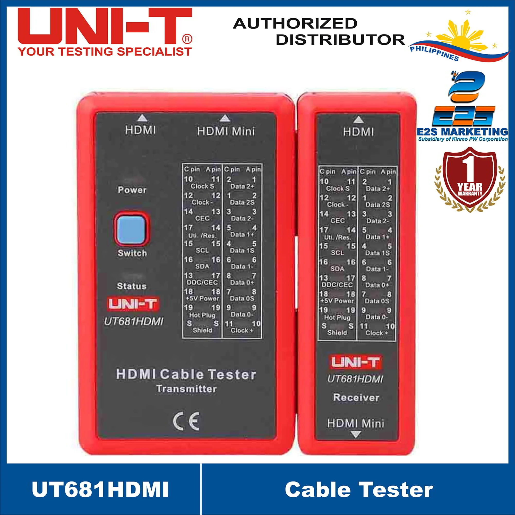 UNI-T UT681HDMI Cable Tester Telephone and Network Line Tester, Low Battery Detection, Single Key Operation UT-681HDMI