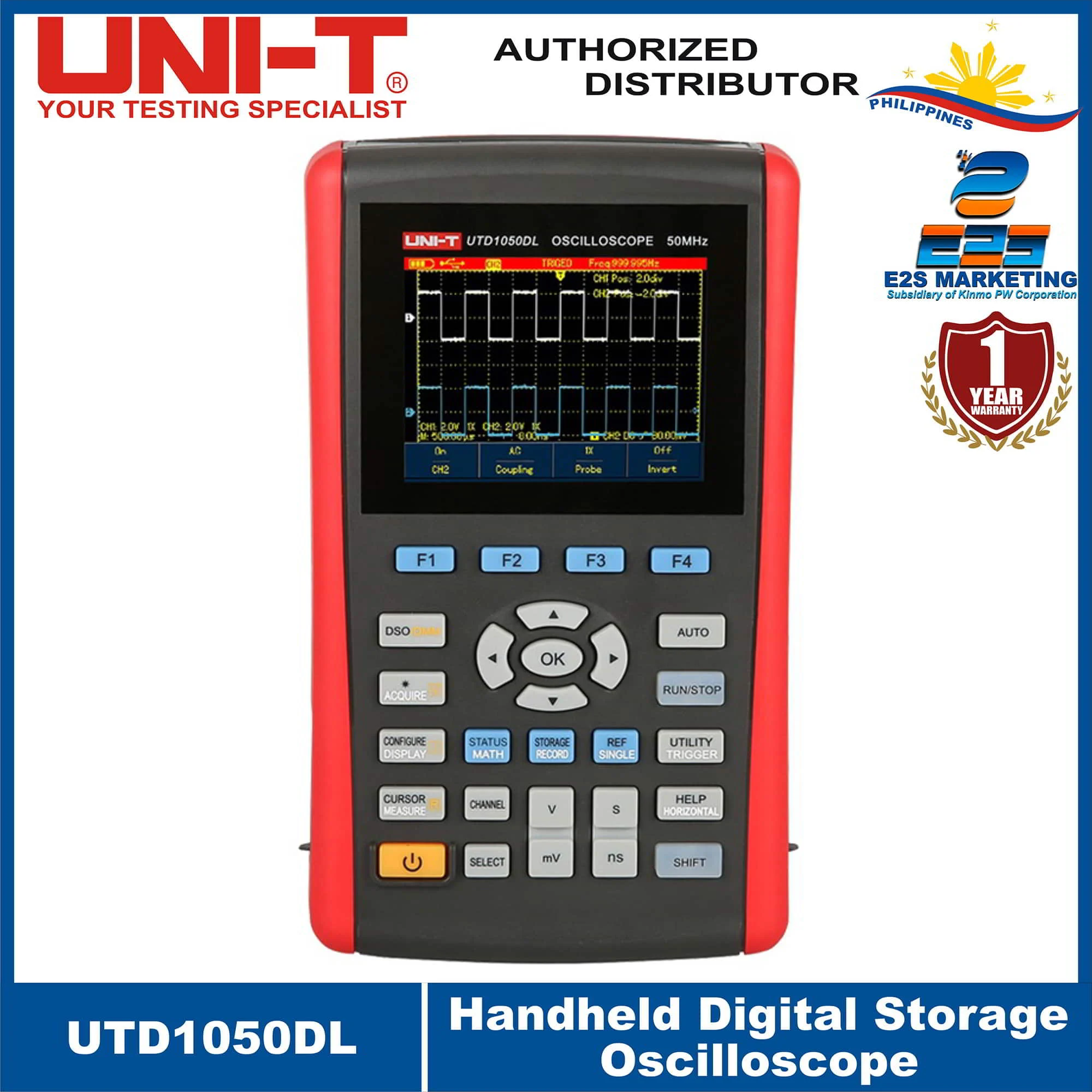 UNI-T UTD1050DL Digital Handheld Oscilloscope AC/DC Voltage Range 400mV/ 4V/ 40V/ 400V UTD-1050DL