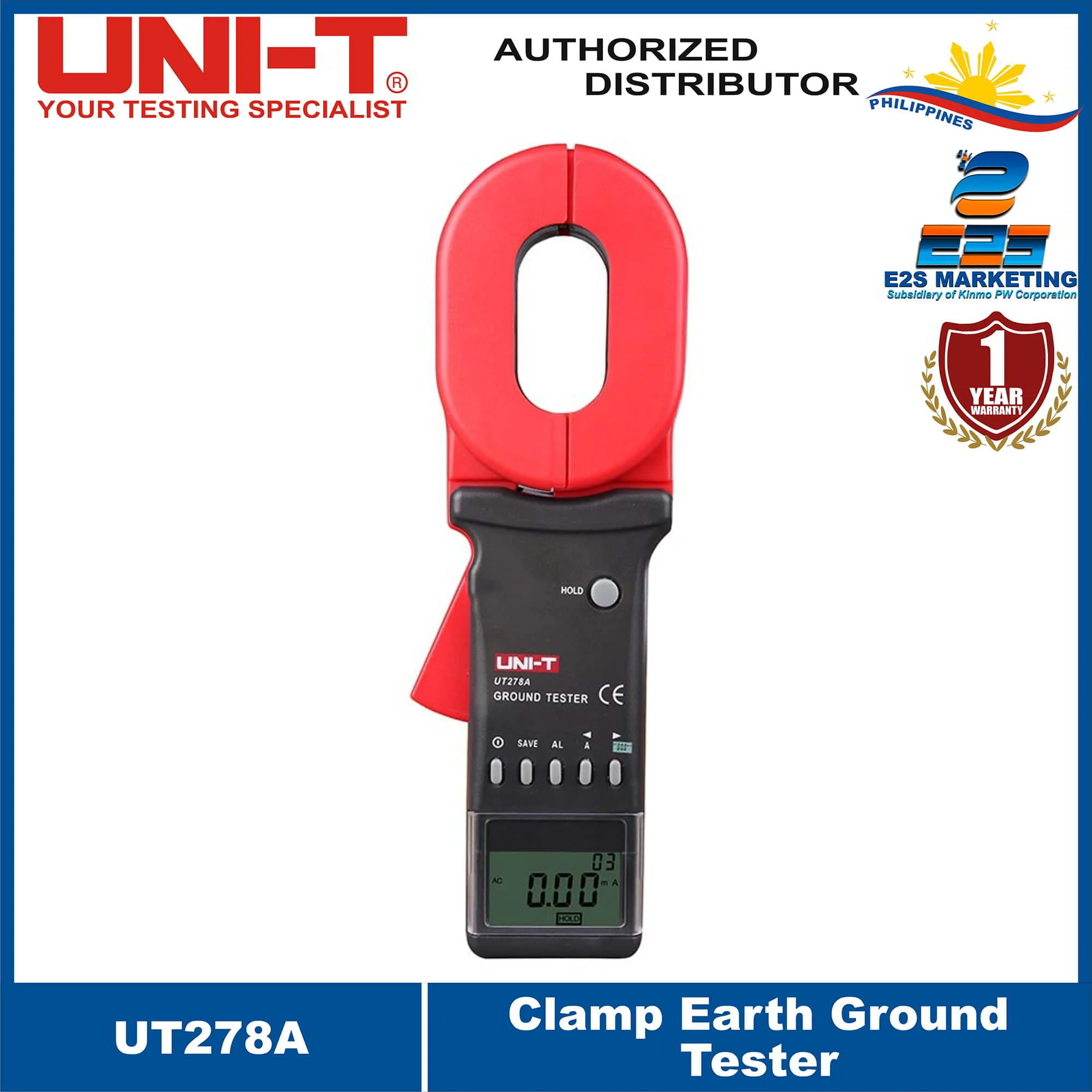 UNI-T UT278A Clamp Earth Ground Tester ,Measure Resistance from 0.01Ω with a Resolution of 0.001Ω UT-278A