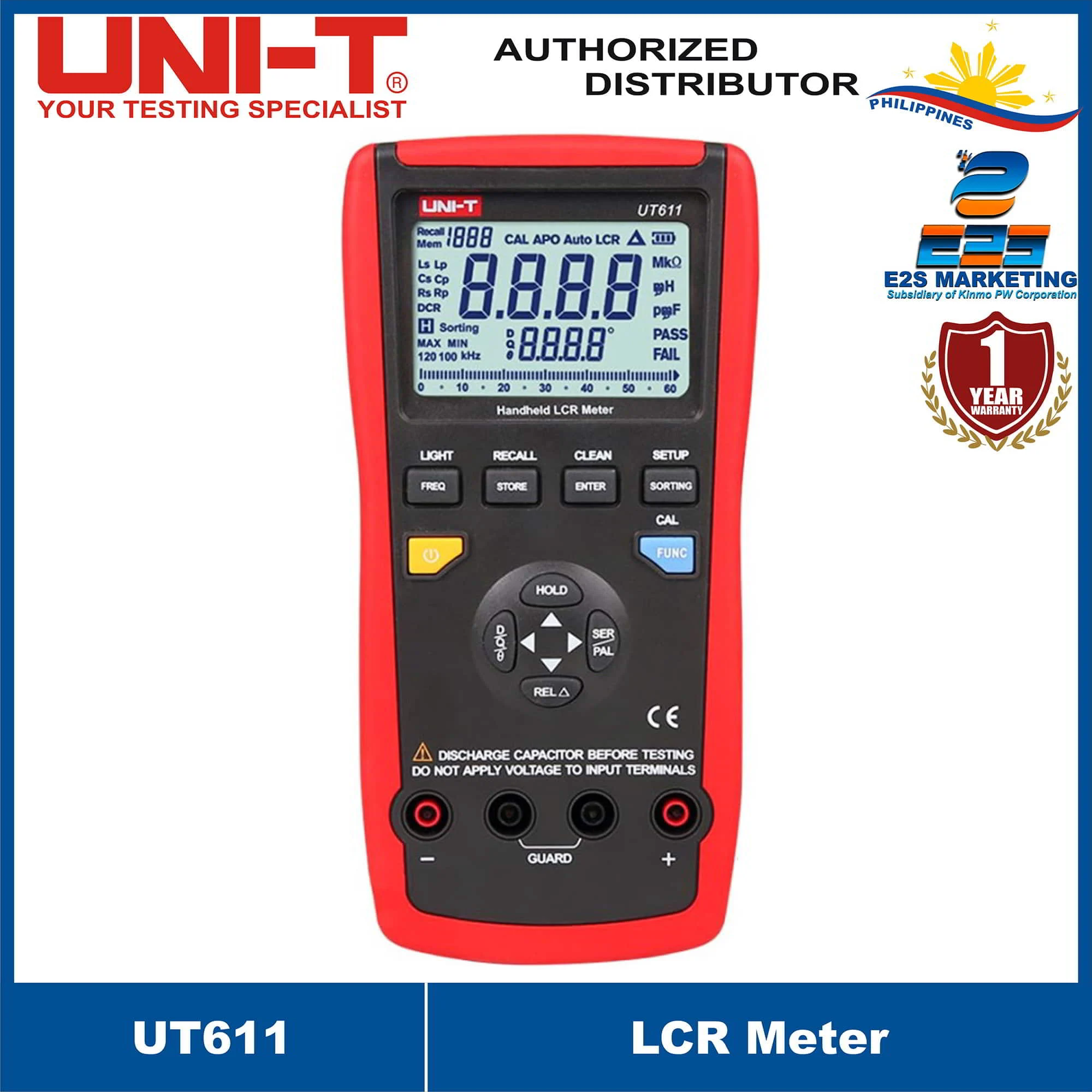 UNI-T UT611 LCR Meter 6000 Display Counts w/ Inductance Frequency Test Measurement Multi-meter LCR Meters UT-611
