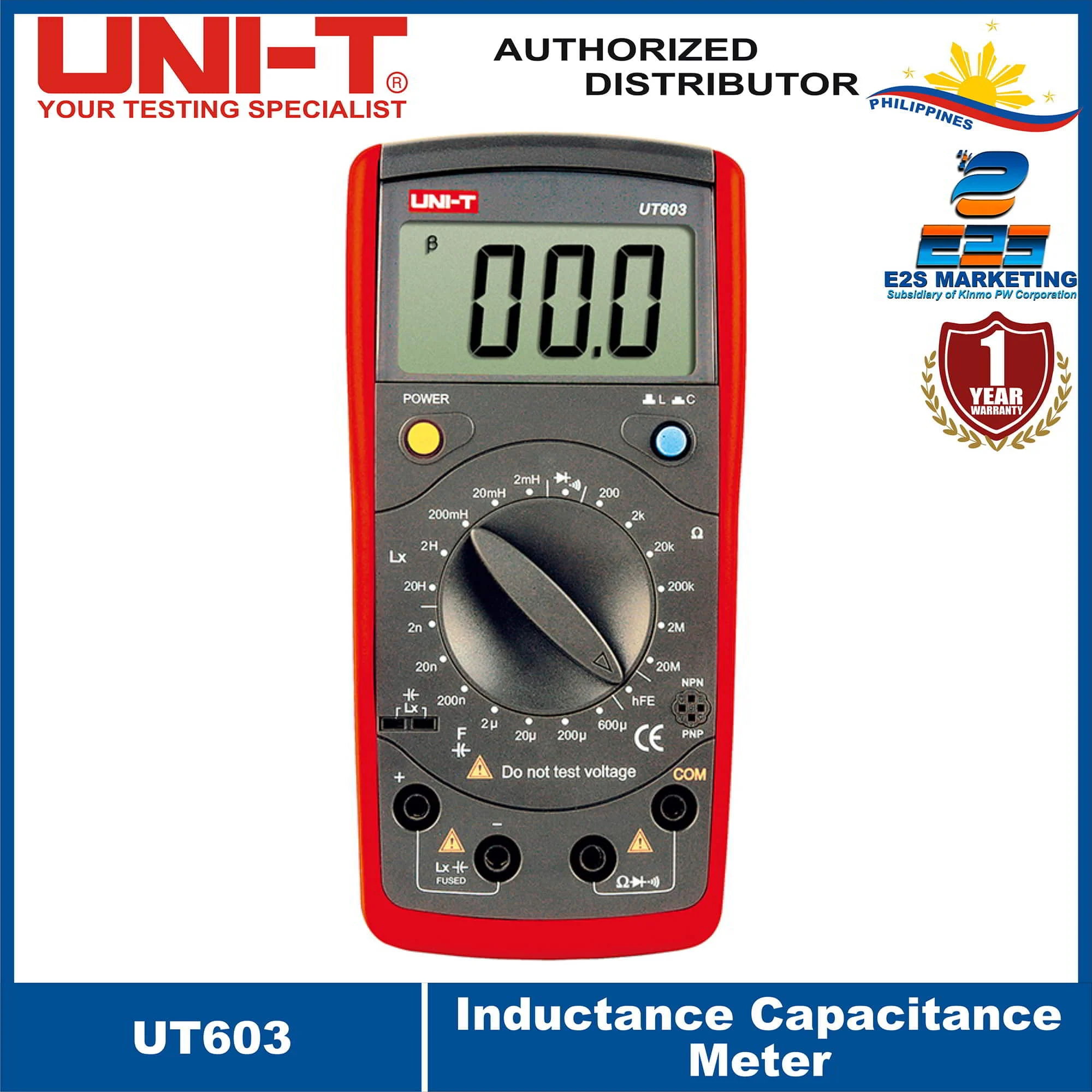UNI-T UT603 Modern Inductance Capacitance Meter , Display Count/Manual Range/Diode/Transistor/Continuity Buzzer/Low Battery Indication UT-603